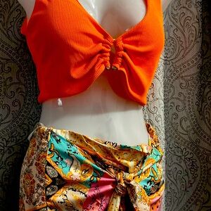 Polyester wrap around skirt, tank